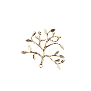 18K gold-plated peacock branch pendant for DIY handmade necklaces and earrings jewelry