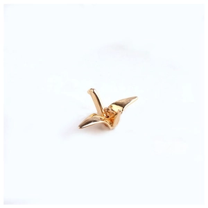 Pendentif grue origami doré poli avec anneau pour la création de bijoux DIY