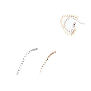 Minimalist 18K gold plated bead chain earrings in gold and silver finish on white background