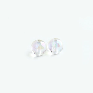 Close-up of translucent iridescent acrylic bubble beads for DIY jewelry making
