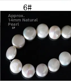 Detailed view of 14mm round natural coin pearls for DIY jewelry making accessories