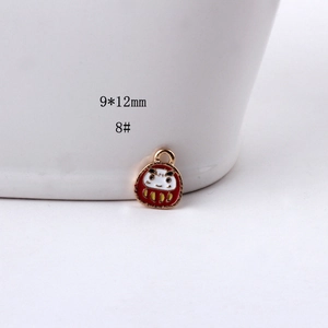 Gedetailleerd beeld van de 9x12mm Daruma-bedel van legering voor DIY-sieraden maken