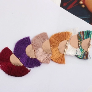 Colorful DIY tassel pendants with metal hooks for ethnic style handmade jewelry making