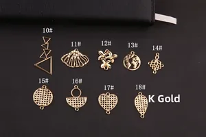 Colección de nueve colgantes geométricos de aleación de oro K para accesorios de joyería