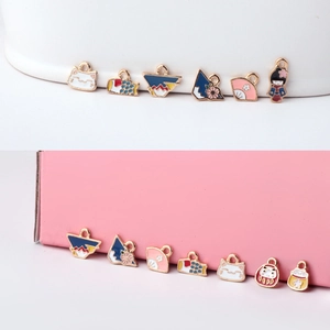 Japanse Stijl Legering Emaille Hangers Voor DIY Sieraden Maken Gelukskat Mount Fuji Kimono Pop Daruma Accessoires