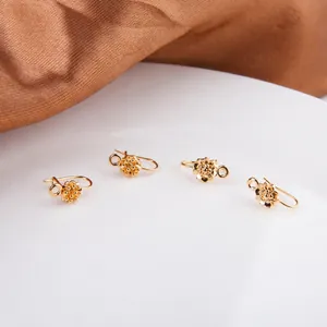 Gold plated floral U-shape earring studs and DIY jewelry findings for earring making