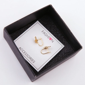 Minimalist gold flower U-shaped hoop earrings for jewelry DIY making fashion accessories