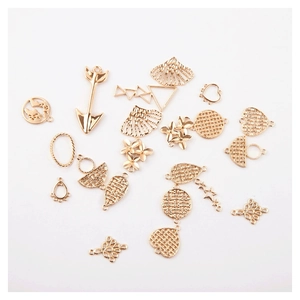 Set de colgantes geométricos de aleación dorada para creación de joyas DIY y pendientes