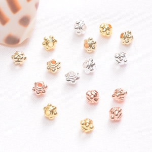 Distanziatori a fiore placcati oro 14K e perline a lanterna per gioielli fai-da-te in 3 colori