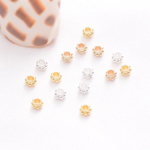 Perline distanziatrici a lanterna in oro 14K e argento per creazione gioielli fai da te