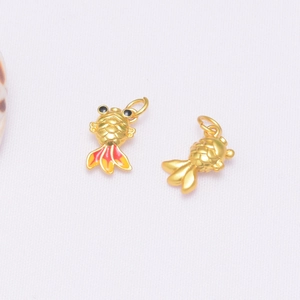 Pendentifs carpe koi dorés avec émail pour la fabrication de bijoux DIY