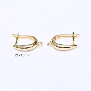 Crochets d'oreilles minimalistes en forme de U plaqués or 14K avec boucles pour bijoux DIY