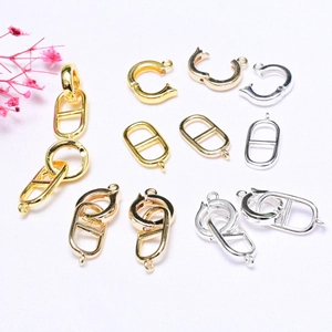 14K Gold Plated Copper Pig Nose Clasp DIY Jewelry Connector For Necklace Bracelet Making Color Preservation Metal Findings
