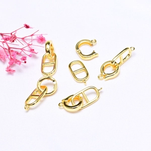 14K gold plated pig nose jewelry connectors for DIY necklaces and bracelets making