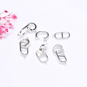 Polished silver pig nose clasp connector for DIY necklaces and bracelets accessories