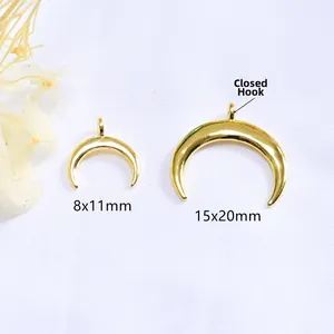14K Gold gefüllte Mondsichel-Anhänger in 8x11mm und 15x20mm für DIY-Schmuckherstellung