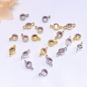 Ciondoli e connettori in zirconia placcati oro 14K per la creazione di gioielli fai-da-te