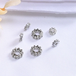 Cuentas espaciadoras bañadas en oro de 14K con circonitas para creación de joyería DIY