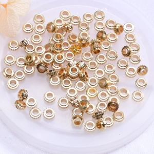 Golden 14K gold-filled wheel spacer beads for DIY jewelry making and handmade crafts