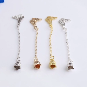 Colgante de Borla de Mariposa Lirio De Los Valles para Hacer Joyas DIY Cobre Chapado Oro Plata Cadena Larga Flor Encanto Accesorio