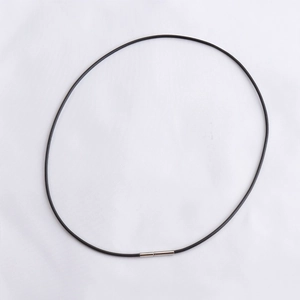 Cordon collier en cuir noir avec fermoir argenté pour pendentifs et bijoux DIY