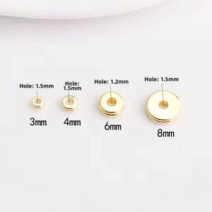 Perles d'espacement remplies d'or 14K pour bijoux DIY en tailles 3mm, 4mm, 6mm et 8mm
