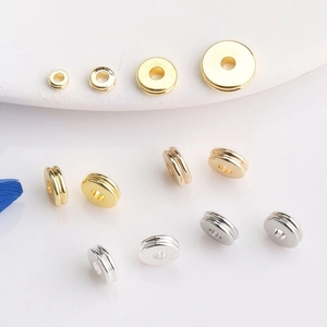Kupfer Doppellagige Rille Zwischenperlen Für Schmuckherstellung Galvanisiert Gold Silber Plattierte Metallperlen DIY Armband Halskette Zubehör