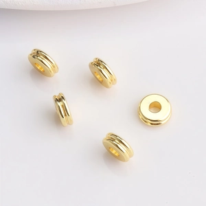 14K Gold gefüllte zweischichtige Zwischenperlen für DIY Armbänder und Halsketten