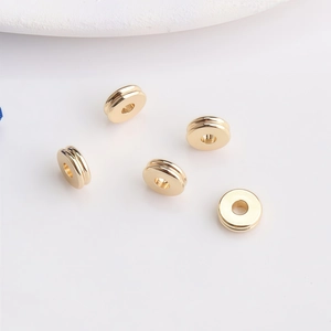 Polierte 14K Gold gefüllte zweischichtige Zwischenperlen für DIY-Schmuck