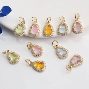 Copper Micro Zircon Gourd Wu Lou Pendant Only (Without Chain) For DIY Jewelry Making Gold Silver Plated Color Retention Charm