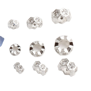 Perline distanziatrici a nido d'ape placcate oro 14K con zircone per gioielli fai-da-te