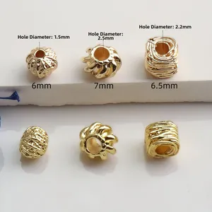 14K gold filled irregular spacer beads and pumpkin wire coils for DIY jewelry making