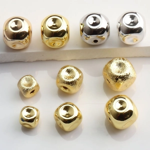 Polierte und gebürstete 14K goldgefüllte quadratische und runde Perlen für Schmuck