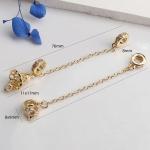 14k vergoldete Sicherheitskette mit Zirkonia-Schmetterling für DIY-Schmuckherstellung