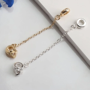 Sicherheitsketten aus 14k Gold und Silber mit CZ-Besatz und XOXO-Gravur für Armbänder