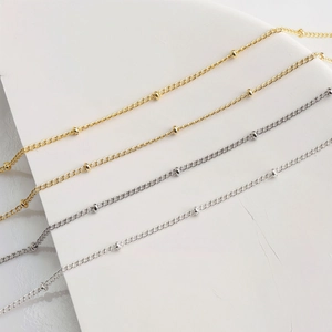 DIY Copper Beaded Satellite Chain 14K Gold Plated Minimalist Chain For Necklace Bracelet Jewelry Making Accessories