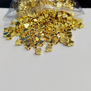DIY επιχρυσωμένες χάντρες σε σχήμα καρδιάς για την κατασκευή χειροποίητων κοσμημάτων