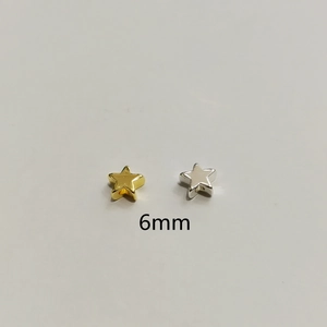 Χάντρες αστέρι 6mm σε χρυσό και ασήμι για DIY κοσμήματα με γυαλιστερό φινίρισμα