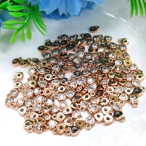 Pendentif cœur en or rose 14k avec zircone cubique pour la création de bijoux DIY