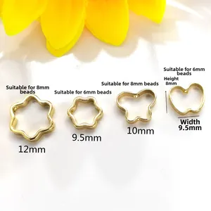 Cages à perles dorées 14K en formes de fleur papillon et pomme pour création bijoux