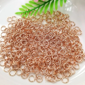 Anneaux de jonction ouverts plaqués or rose 14k pour création de bijoux DIY en coupelle