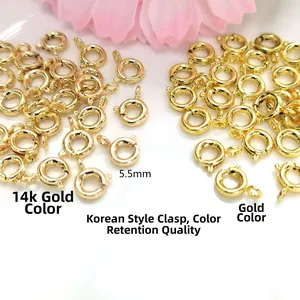 Großpackung 5,5mm Federringverschlüsse 14K Gold und Gold für DIY Schmuckherstellung