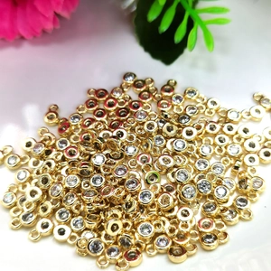 Pendentif coeur en or 14 carats avec zircons pour la création de bijoux DIY