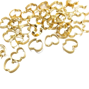 14K gold plated heart hollow pendant frames for DIY jewelry and beaded accessories