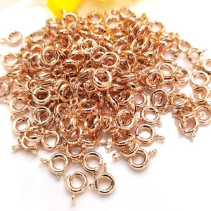 Polierte 14K Roségold-Federverschlüsse für DIY-Schmuckherstellung und Halsketten-Basteleien