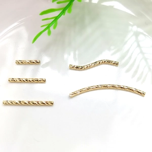 Faceted Copper Tube Spacer Beads Gold Silver Plated Spiral Pattern Twisted Tube For DIY Bracelet Necklace Jewelry Making