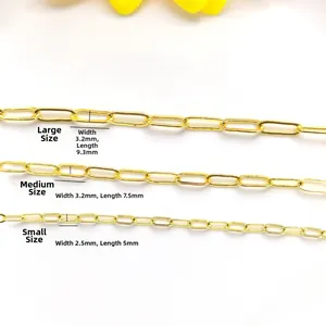Three sizes of 14k gold-filled rectangular chain links for DIY jewelry making material