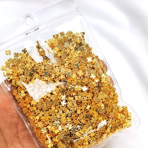 Perline distanziatrici a quadrifoglio placcate oro 18K per gioielli fai-da-te