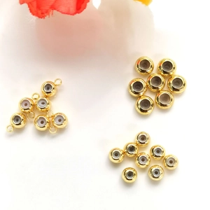 Perles d'arrêt en silicone plaqué or 14k pour bijoux avec anneau et finition brillante