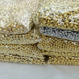 Sacs de perles en cuivre doré et argenté 14k avec silicone pour la création de bijoux